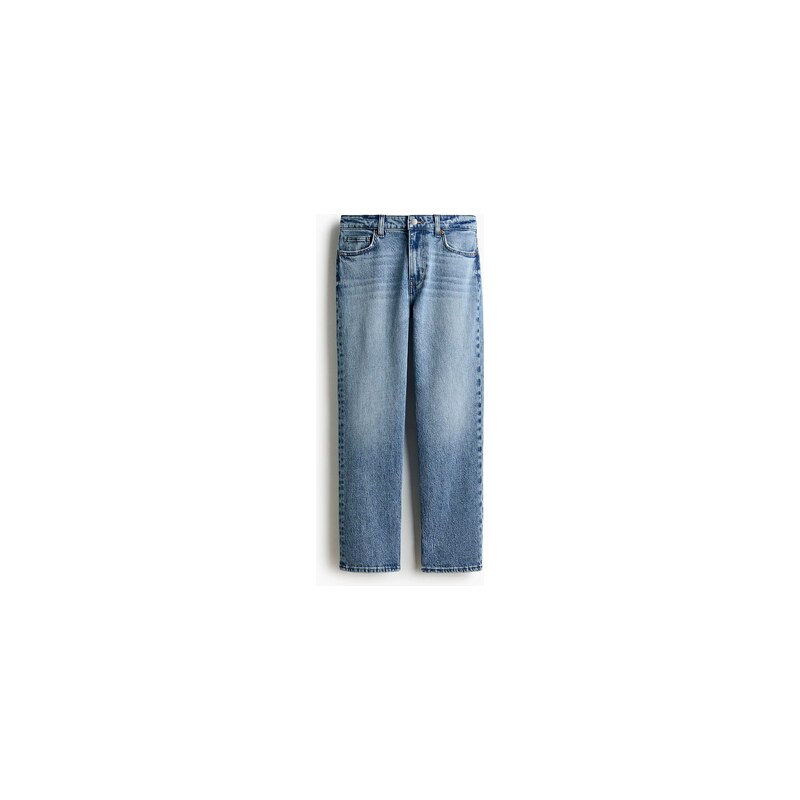 H&M - Slim Straight Regular Waist Ankle Jeans - Denim Blue