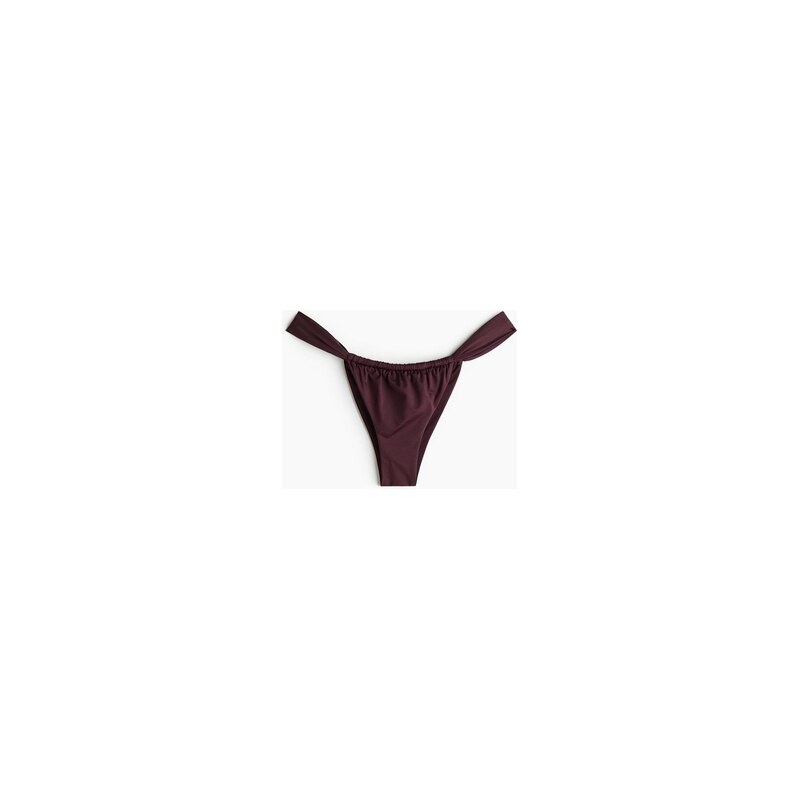 H&M - Bikinové kalhotky cheeky tanga - Vínová
