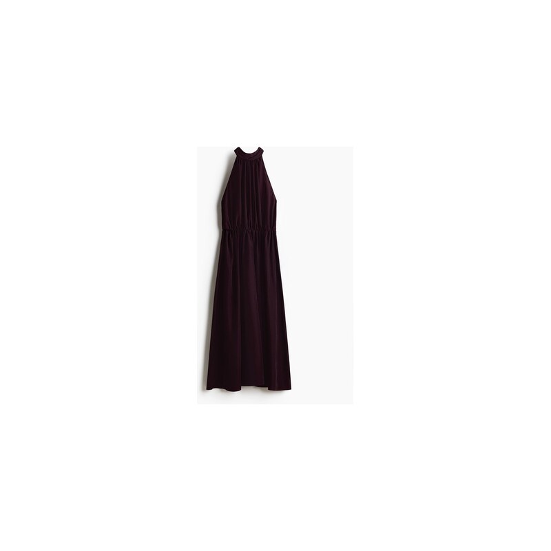 H&M - Dlouhé šaty halterneck - Tmavě Fialová