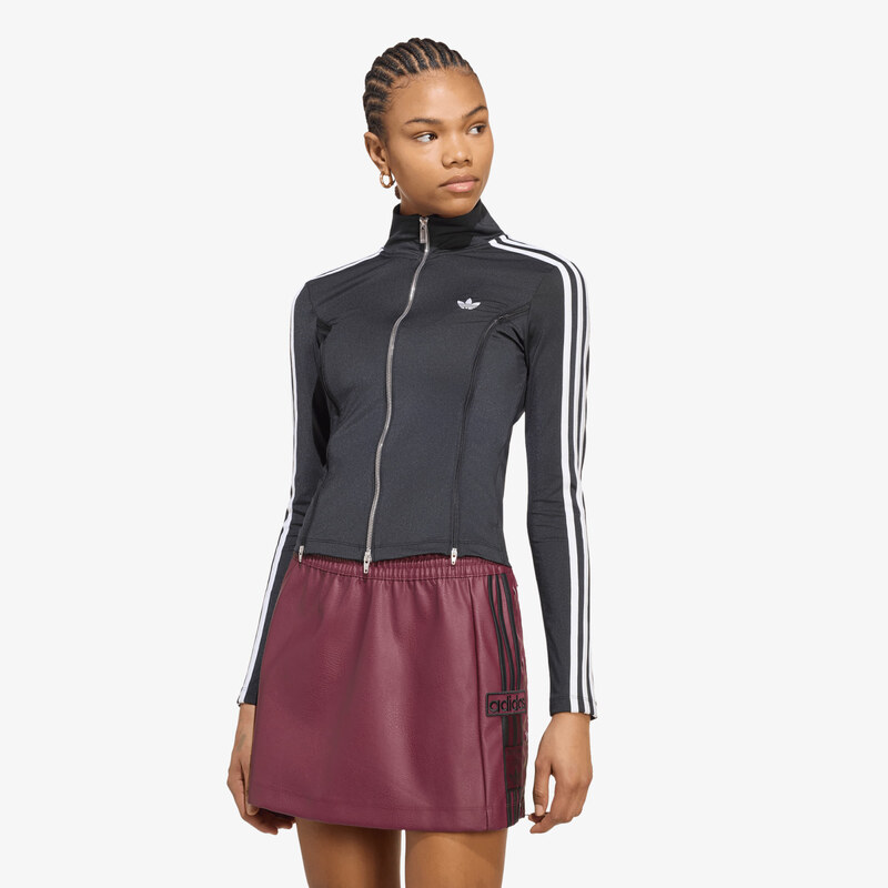 adidas Originals Tričko adidas Long Sleeve Zipped T-shirt Black