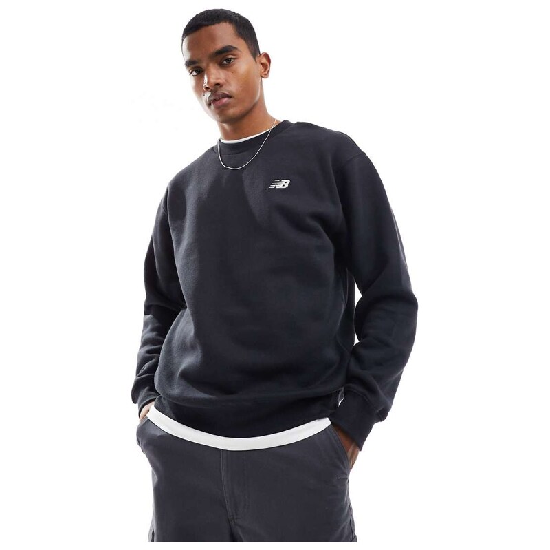New Balance small logo brushed sweatshirt in black