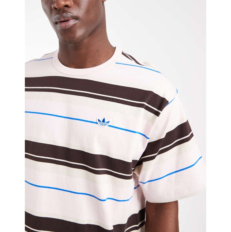 adidas Originals relaxed striped t-shirt in pink