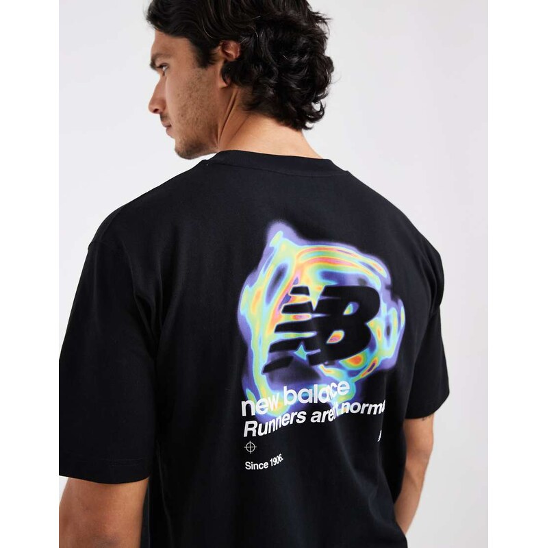 New Balance heat map graphic motion t-shirt in black