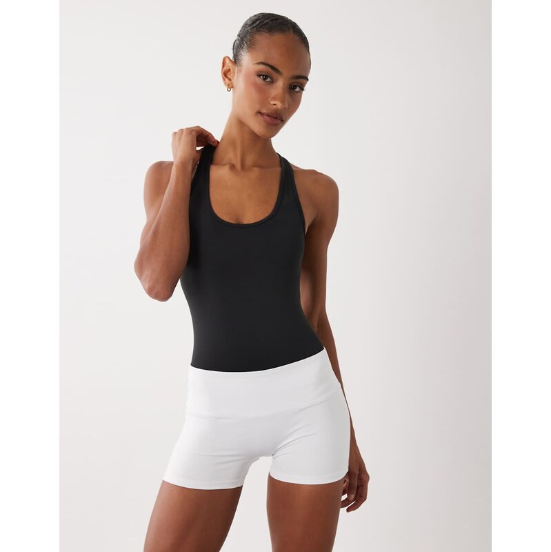4505 plush handle scoop neck body with inner bra in black