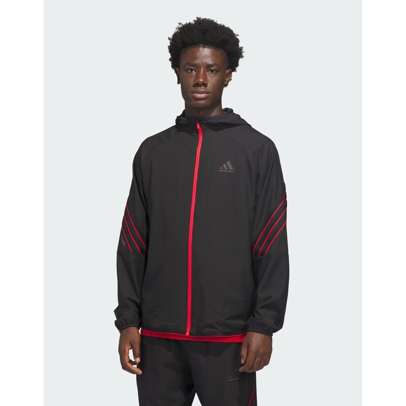 adidas performance Adidas crazy lite jacket in black / pure ruby
