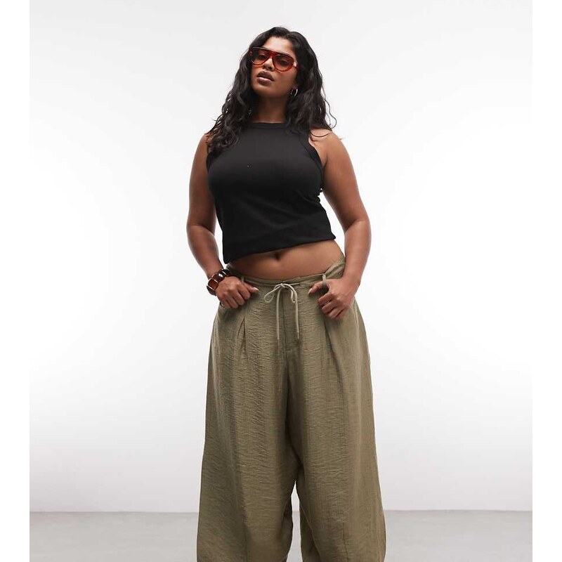 ASOS Curve ASOS DESIGN Curve textured drawstring waist balloon