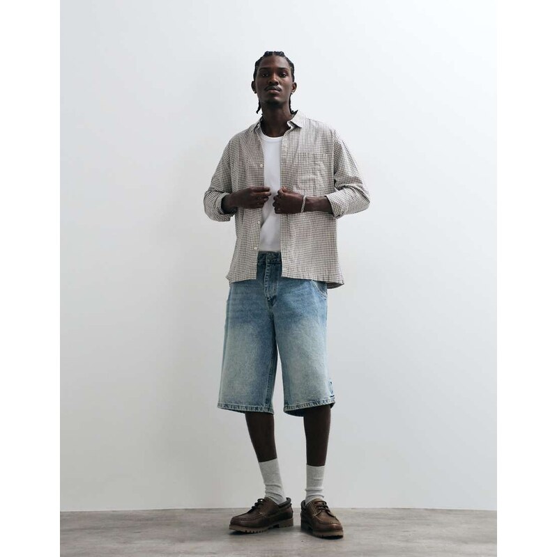 Prohibited offshore jorts in light blue wash