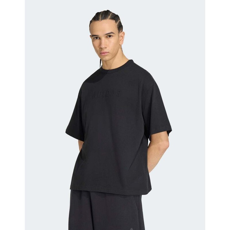 adidas performance Soft lux graphic tee in black