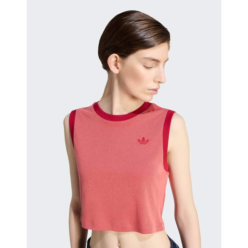 adidas Originals Heather tank in team victory red / preloved