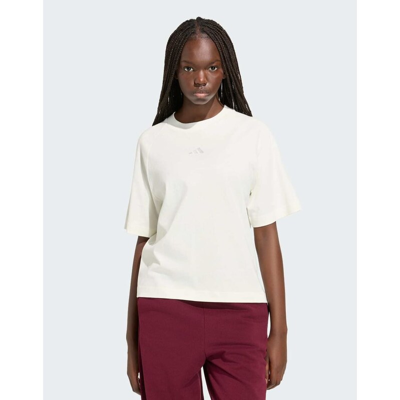 adidas performance Adidas kit small logo t-shirt in off white