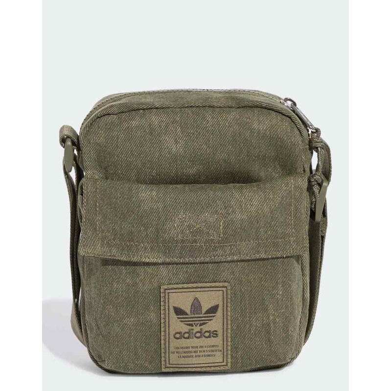 adidas Originals Washed item bag in olive strata-Green