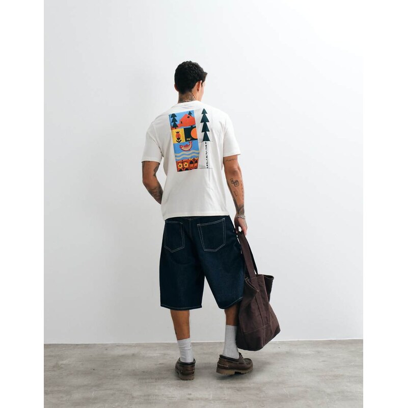 Napapijri Whol backprint t-shirt in off white