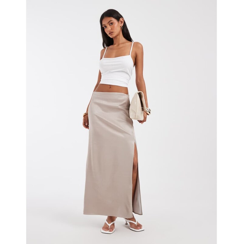 ASOS DESIGN sheer split side maxi skirt in blue co ord