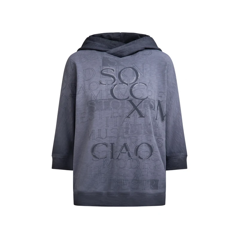 SOCCX Mikina s 3/4 rukavy a tištěnými napisy