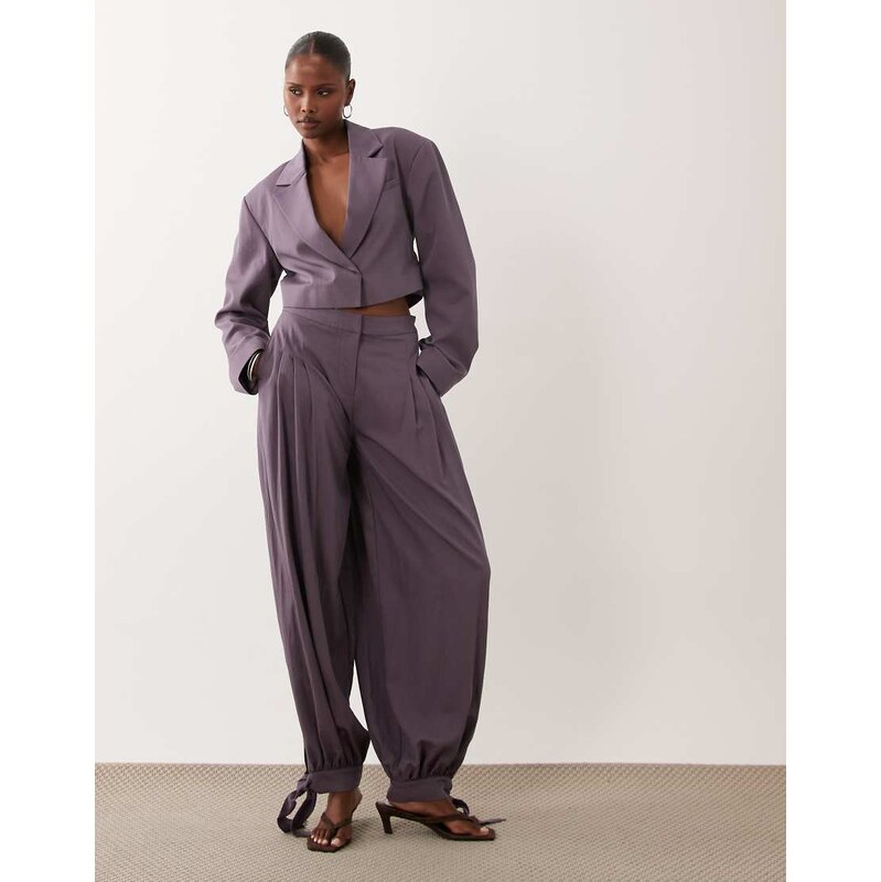 ASOS DESIGN Tailored balloon trouser with sarong waist co-ord in