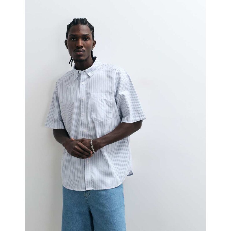 Carhartt WIP keene short sleeve stripe shirt in white