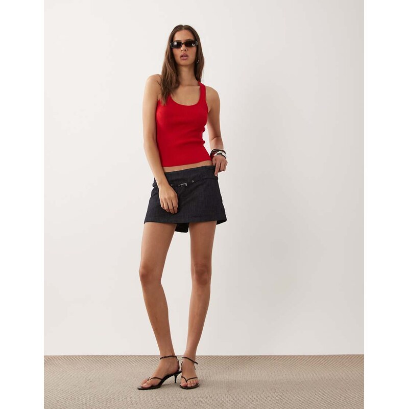 Mango denim skort in indigo-Blue