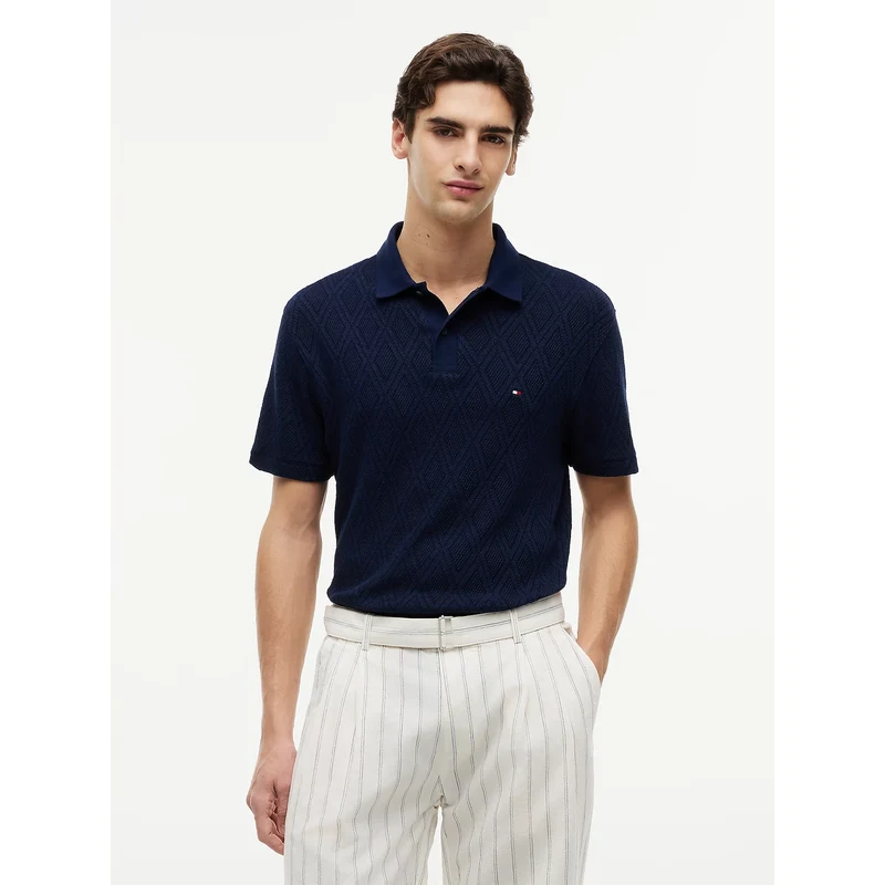Tommy Hilfiger pánské tmavě modré polo tričko
