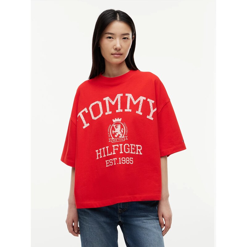 Tommy Hilfiger dámské červené tričko