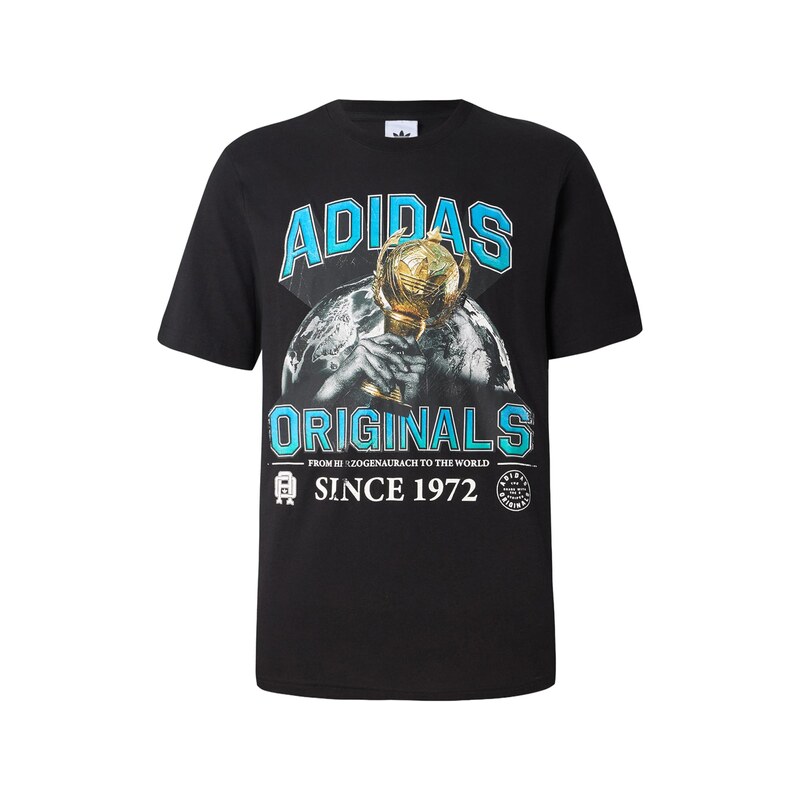 ADIDAS ORIGINALS Tričko světlemodrá / zlatá / černá / bílá