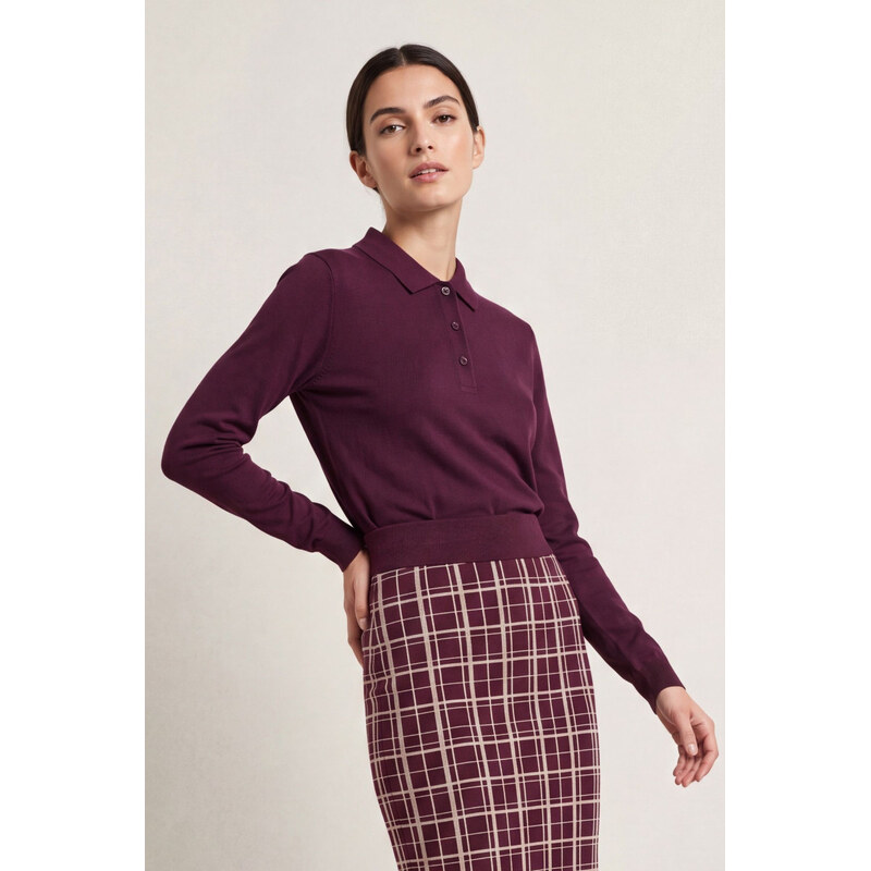 POLOKOŠILE GANT REG LS SEAMLESS POLO DARKENED WINE