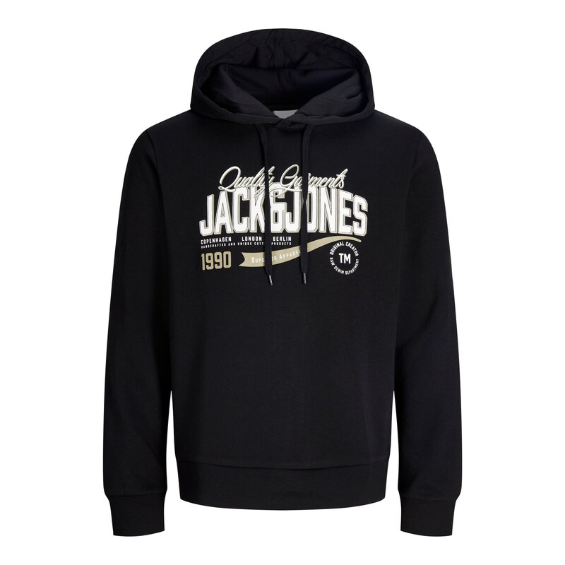 JACK & JONES Mikina starobéžová / černá / bílá