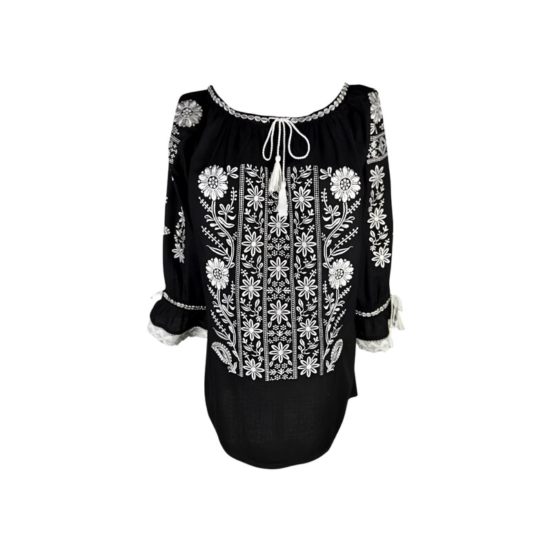 Rody’s forever Krojová halenka Damenbluse IL26 schwarz/weiß ,