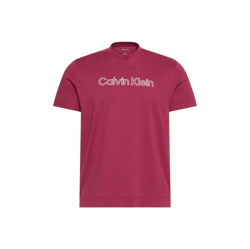 Calvin Klein Tričko burgundská červeň / bílá