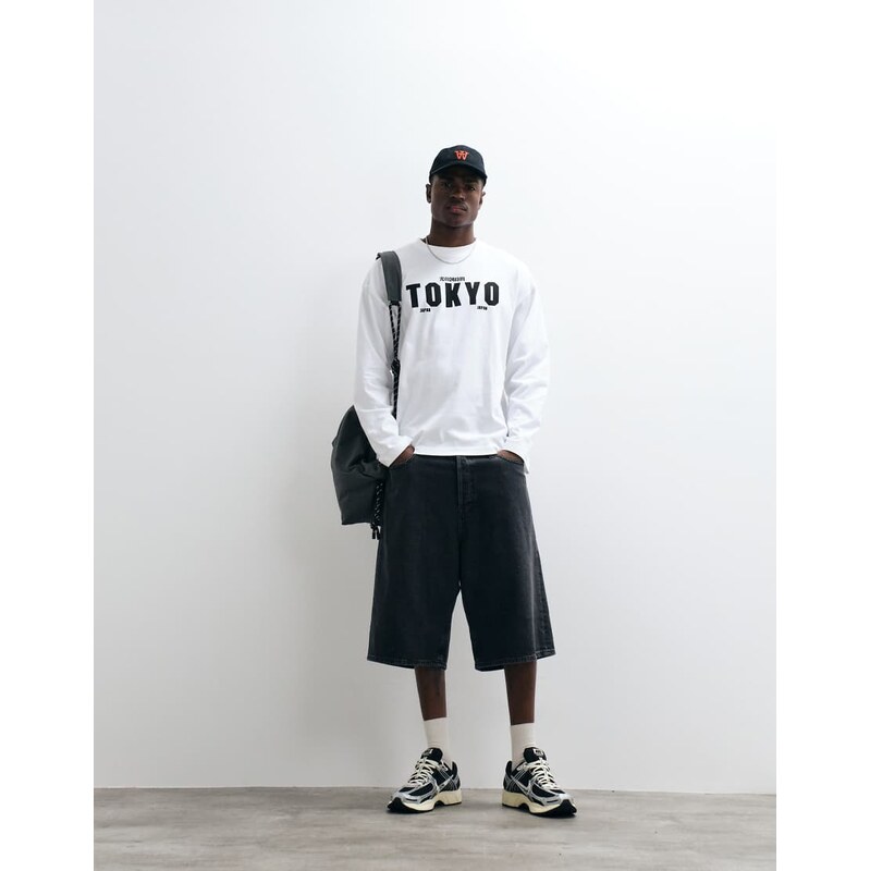 ASOS DESIGN oversized long sleeve t-shirt with Tokyo graphic in