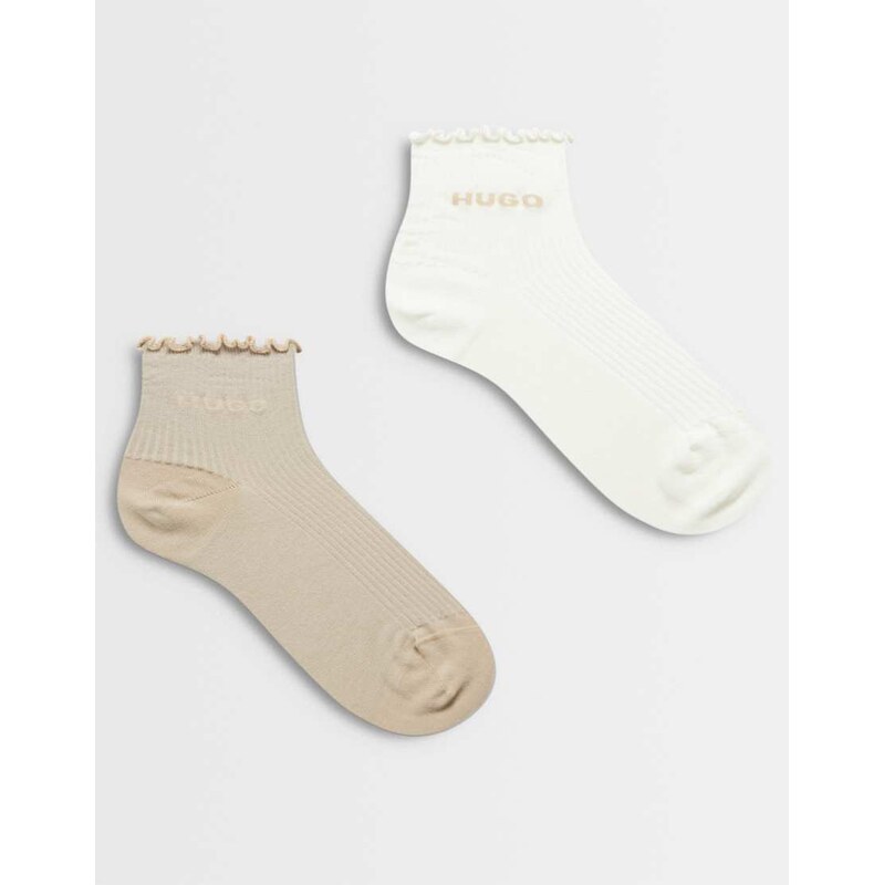 HUGO Red 2-pack socks with logo in multi-Brown