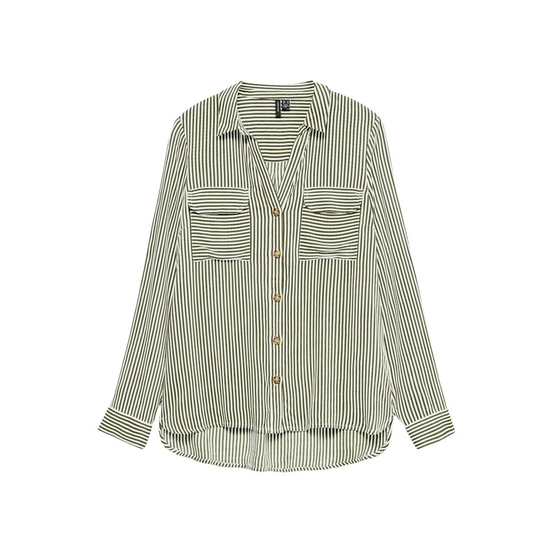 VERO MODA Halenka VMBUMPY olivová / bílá