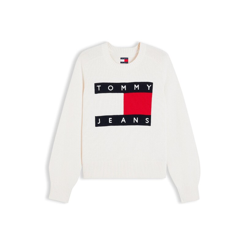 Tommy Jeans Svetr červená / černá / bílá