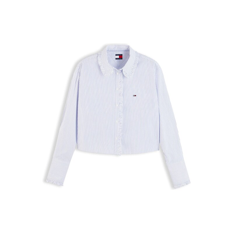 Tommy Jeans Halenka světlemodrá / červená třešeň / bílá