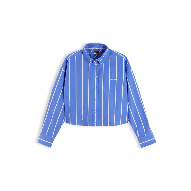 Tommy Jeans Halenka královská modrá / bílá