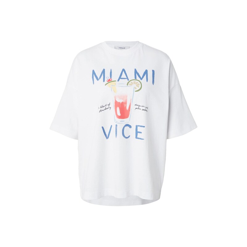 TOPSHOP Tričko PREMIUM safírová / zelená / pitaya / bílá