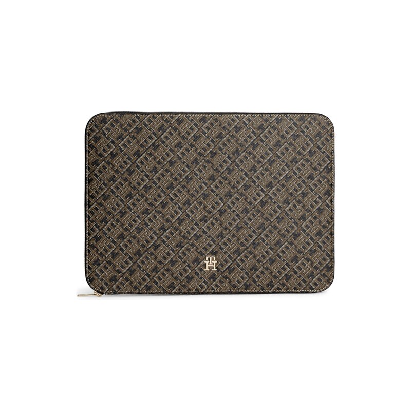 TOMMY HILFIGER Taška na notebook MONO khaki / černá / bílá