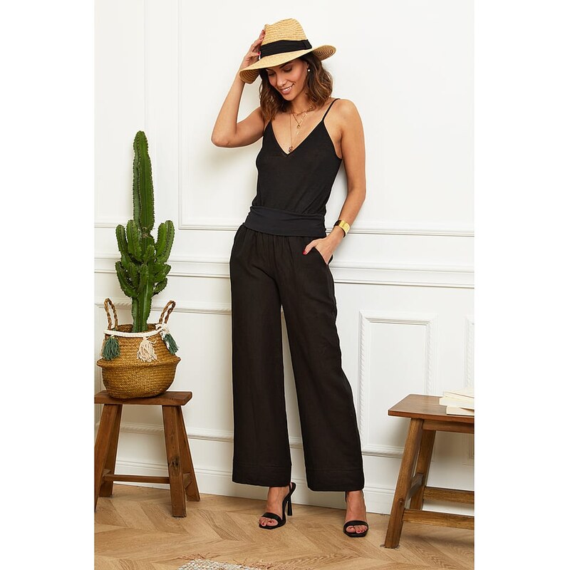 Naturelle en lin Schwarz 8267463