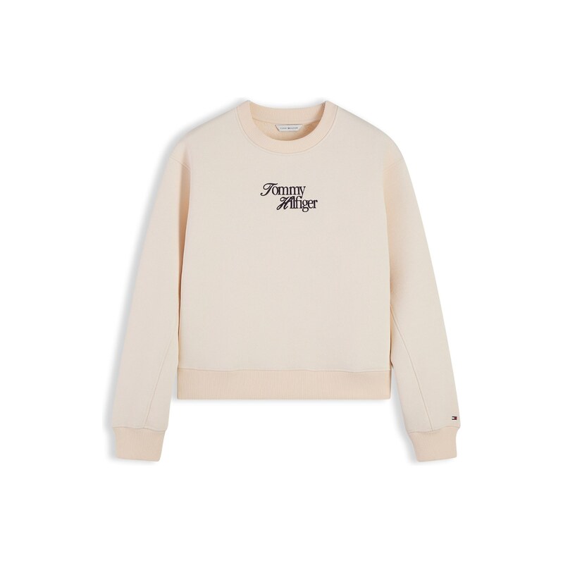 TOMMY HILFIGER Mikina světle béžová / merlot