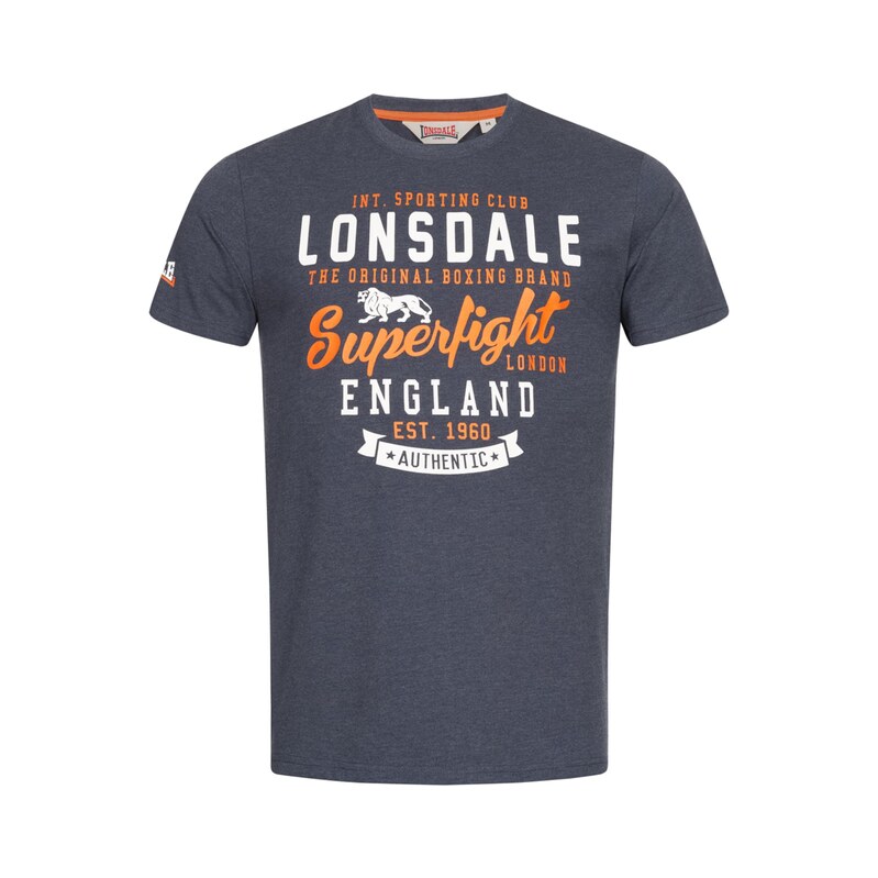 LONSDALE Tričko Tobermory námořnická modř / oranžová / bílá