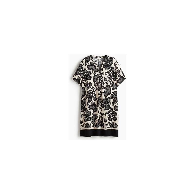 H&M - Tunikové šaty z viskózy - Krémová/Květinový Vzor
