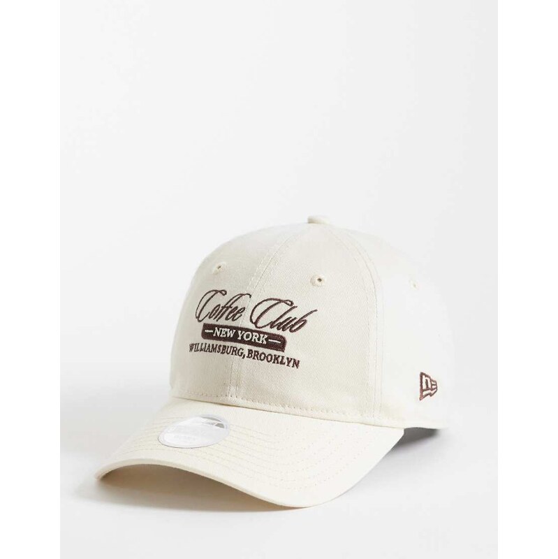 New Era NY coffee club script womens 9forty cap in beige-Neutral