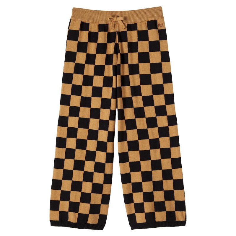 Mini Rodini Checked knitted cotton pants