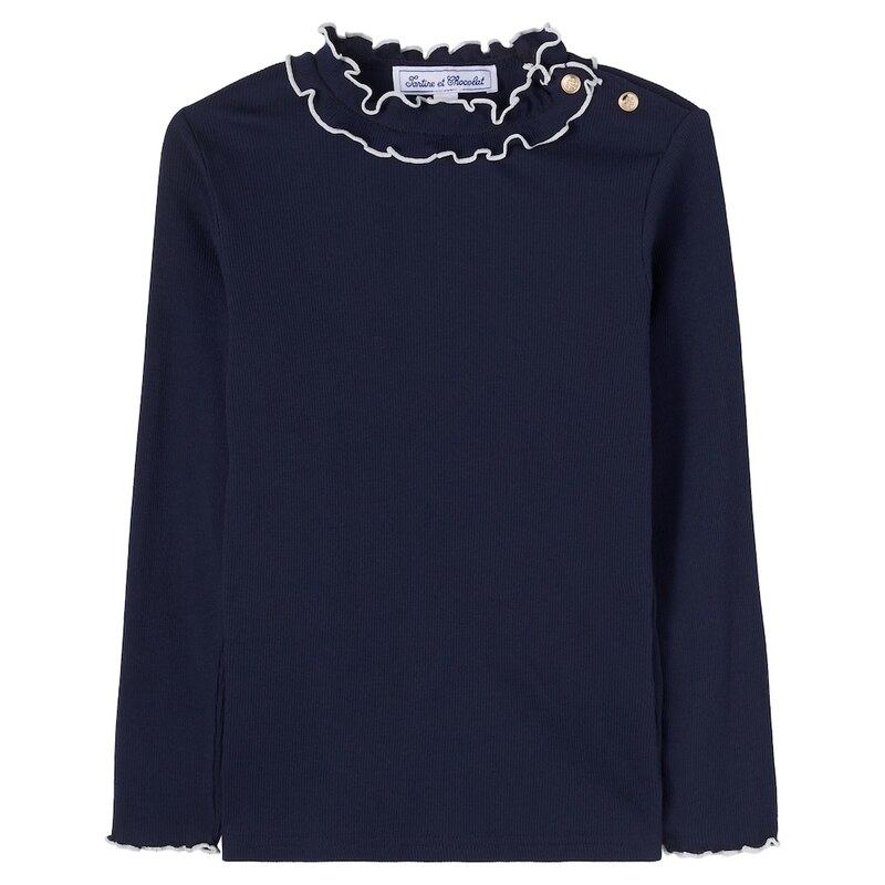 Tartine et Chocolat Ribbed-knit cotton-blend jersey top