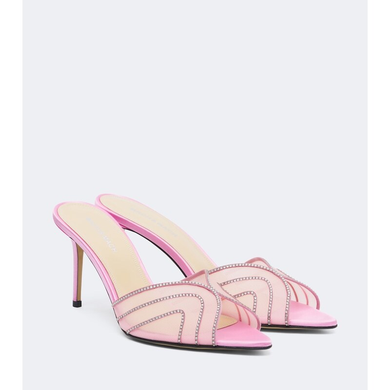 Mach & Mach Rainbow embellished mesh mules