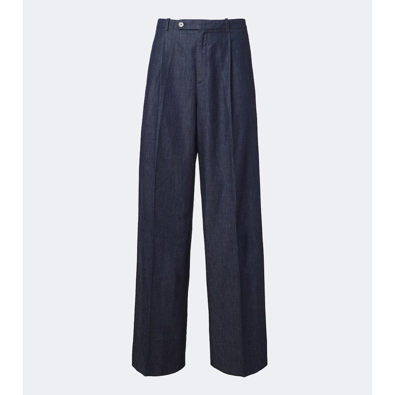 Jil Sander Cotton chambray wide-leg pants