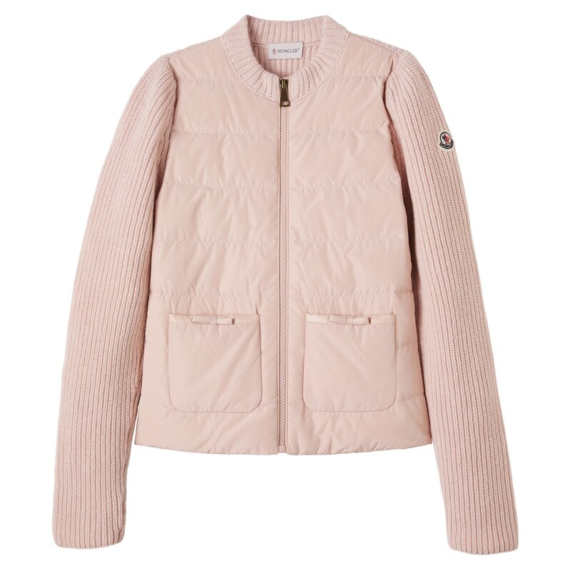 Moncler Enfant Tricot down-paneled wool and cashmere jacket