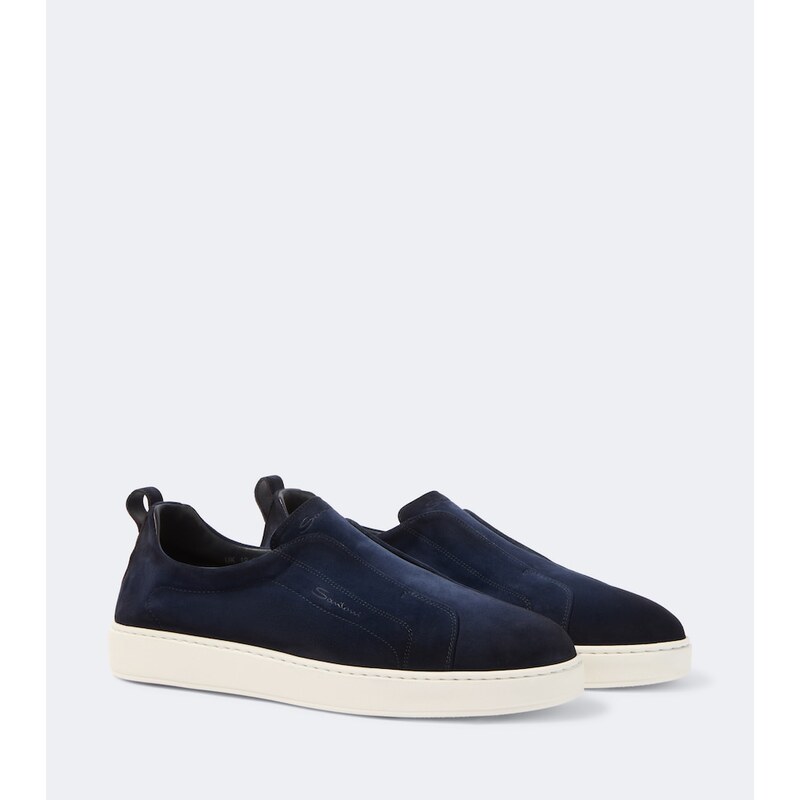 Santoni Suede slip-on sneakers