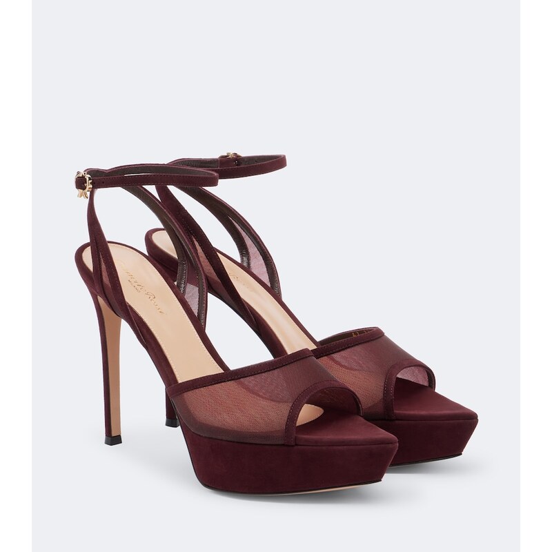 Gianvito Rossi Mesh platform slingback sandals