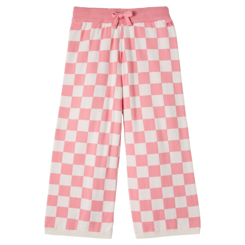 Mini Rodini Checked knitted cotton pants