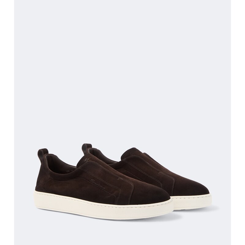 Santoni Suede slip-on sneakers